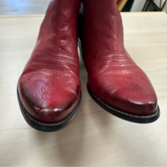 Franco Sarto Red Leather Cowboy Booties - Picture 3 of 11